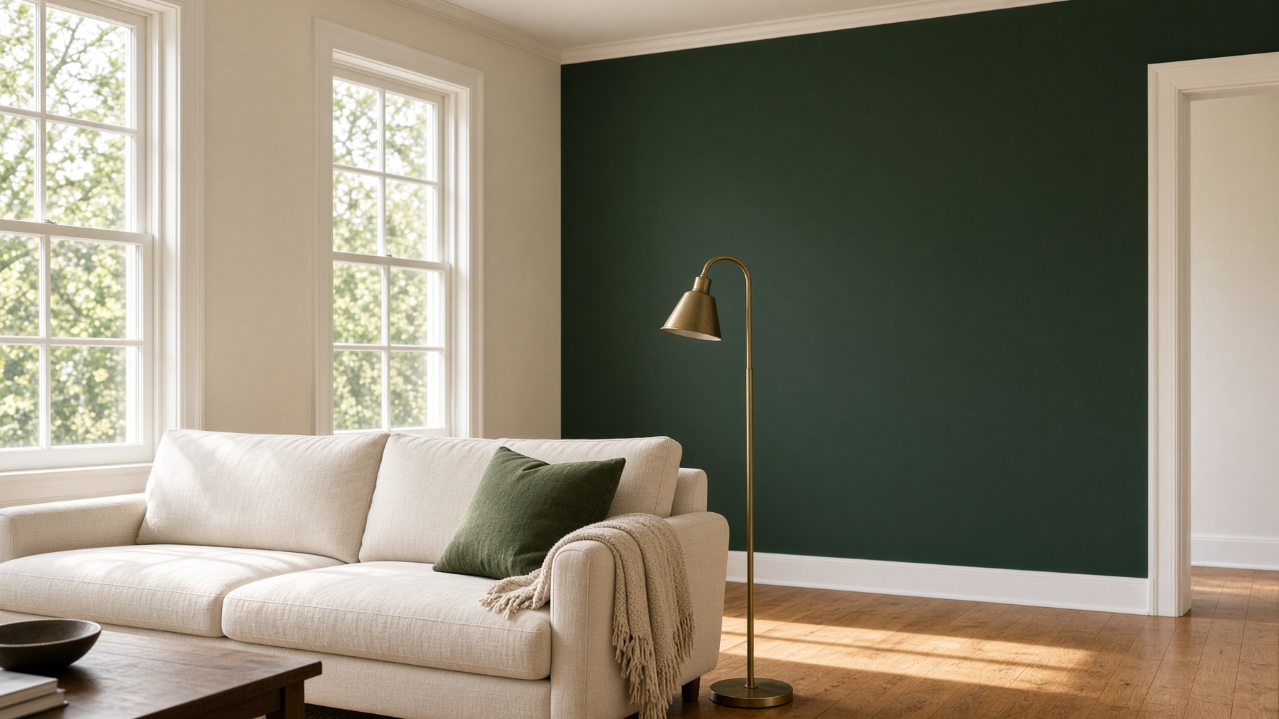 Spruce accent, cream field